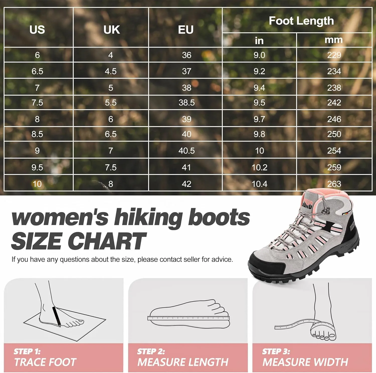 @ R CORD Womens Hiking Boots Waterproof Lightweight Hiking Boots Women Ankle Support Hiking Shoes Backpacking Boots Breathable Non-slip Hiking Boot for Outdoors