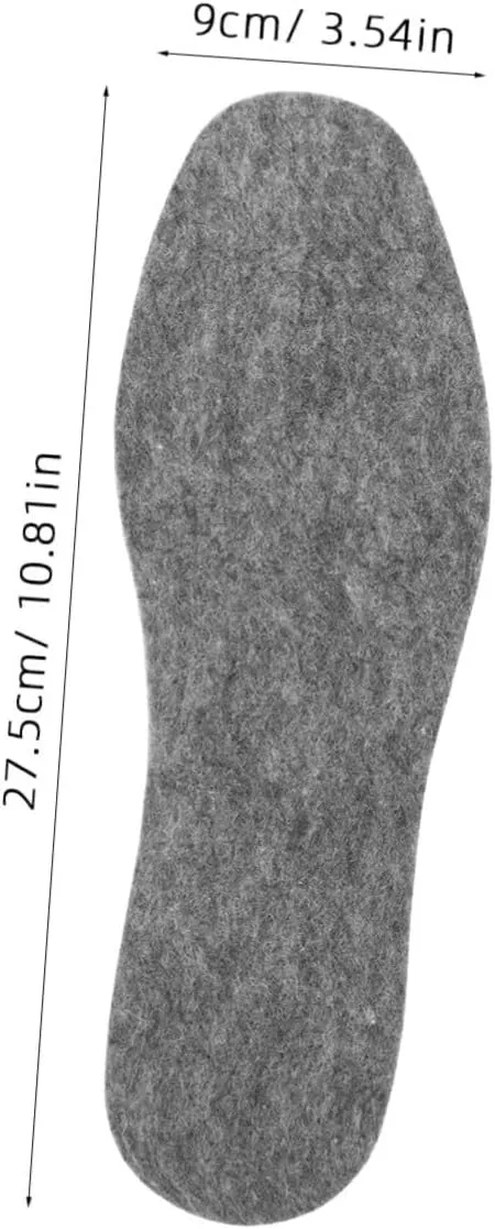 1 Pair Warm Wool Insoles for Boots Soft Breathable Cuttable Shoe Inserts for Men Women for Winter Comfort Sweat Absorbing Foot Fatigue Relief