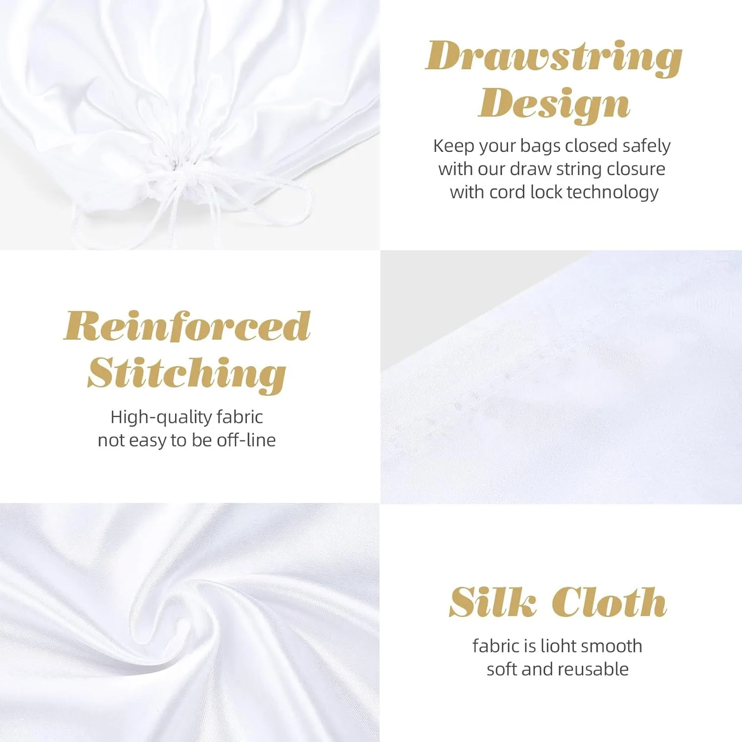12 Pack Dust Bags for Handbags Travel Storage Pouch Silk Cloth Bag With Drawstring Large Storage Pouch for Handbag Purse Shoes Boots