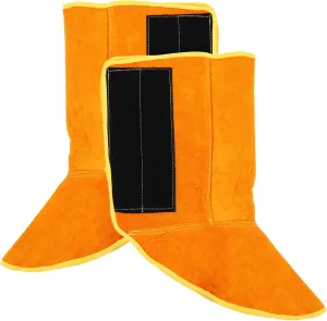 1Pair Welding Boot Protectors for Men Durable Cowhide Covers Lightweight Non Skid Welding Shoe Protectors Fire Resistant Protective Gear for Factory Use Comfortable Fit