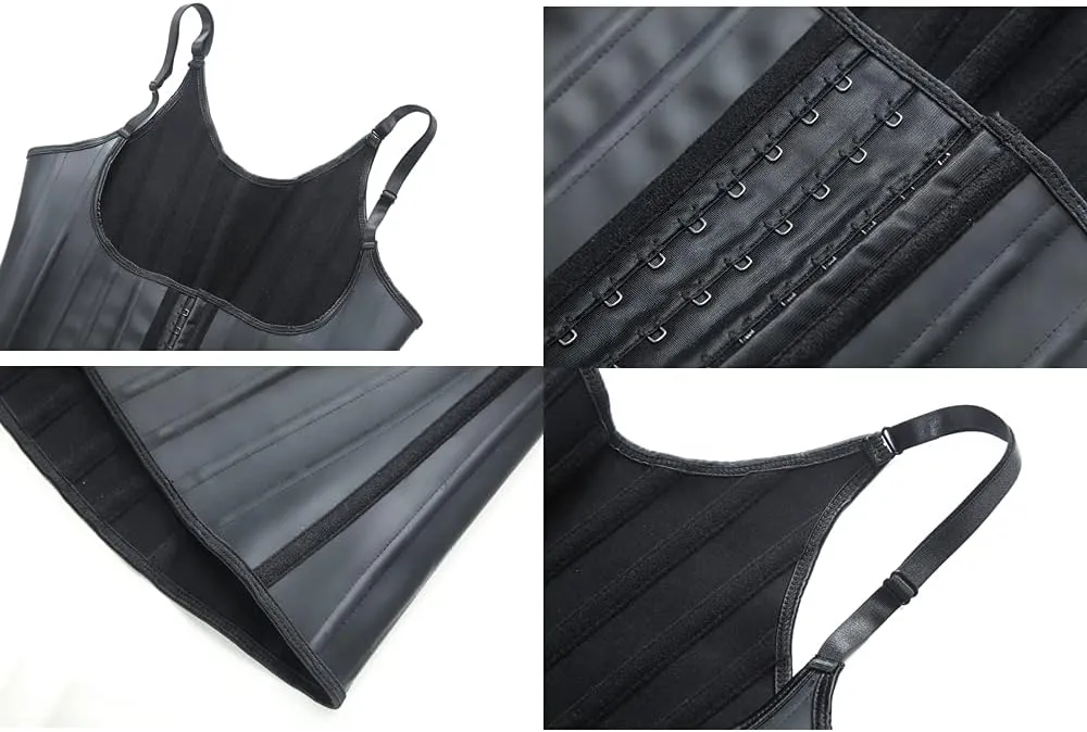 25 Steel Boned Latex Waist Trainer Vest Workout Corset Body Shaper for Weight Loss