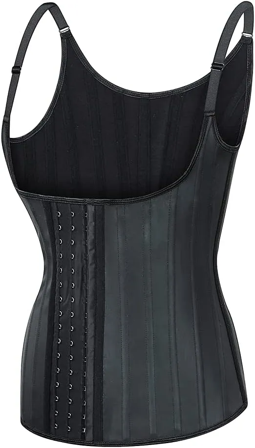 25 Steel Boned Latex Waist Trainer Vest Workout Corset Body Shaper for Weight Loss