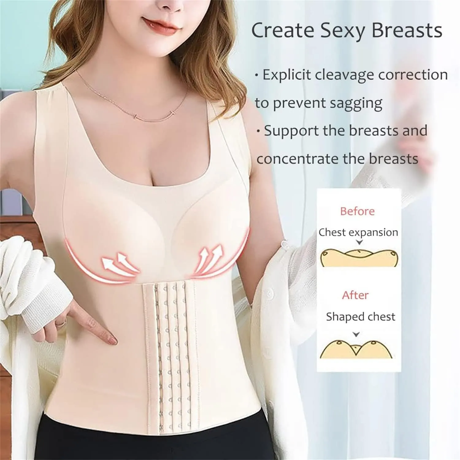 4-in-1 Waist Buttoned Bra Shapewear, 3 in 1 Waist Trainer Bra for Women, 4-in-1 Waist Trainer Bra
