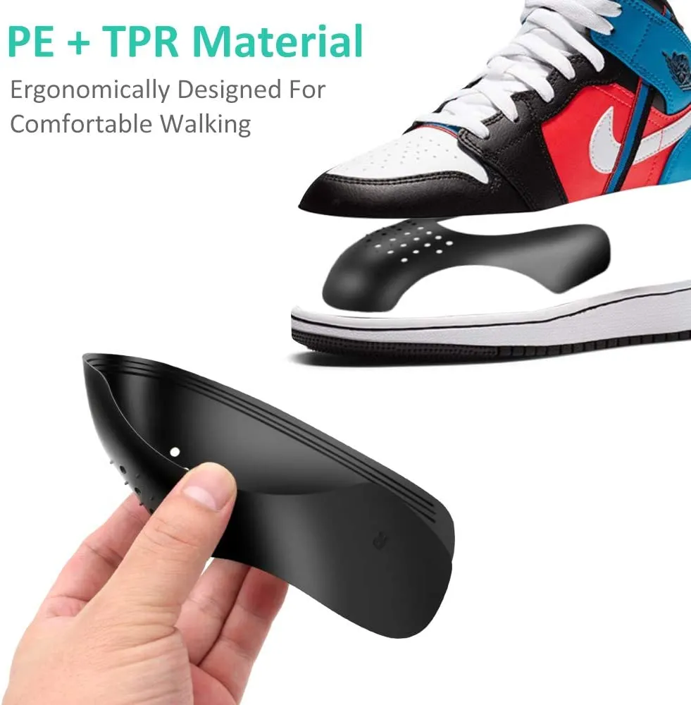 4 Pairs Anti-Wrinkle Shoes Crease Protectors Toe Box Decreaser, Shoes Crease Guards for Sneaker and Running Casual Shoes, Men's 7-12/ Women's 5-8
