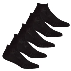 5 Pairs Mens Sports Trainer Liner Insert Low Cut Socks Black