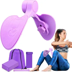 5 Pcs Thigh Master Exerciser Kits for Women Pelvic Floor Exercise Devices with Resistance Band and Yoga Block Storage Backpack Inner Thigh Exerciser for Arm Leg Toner Hip Workout Home Gym