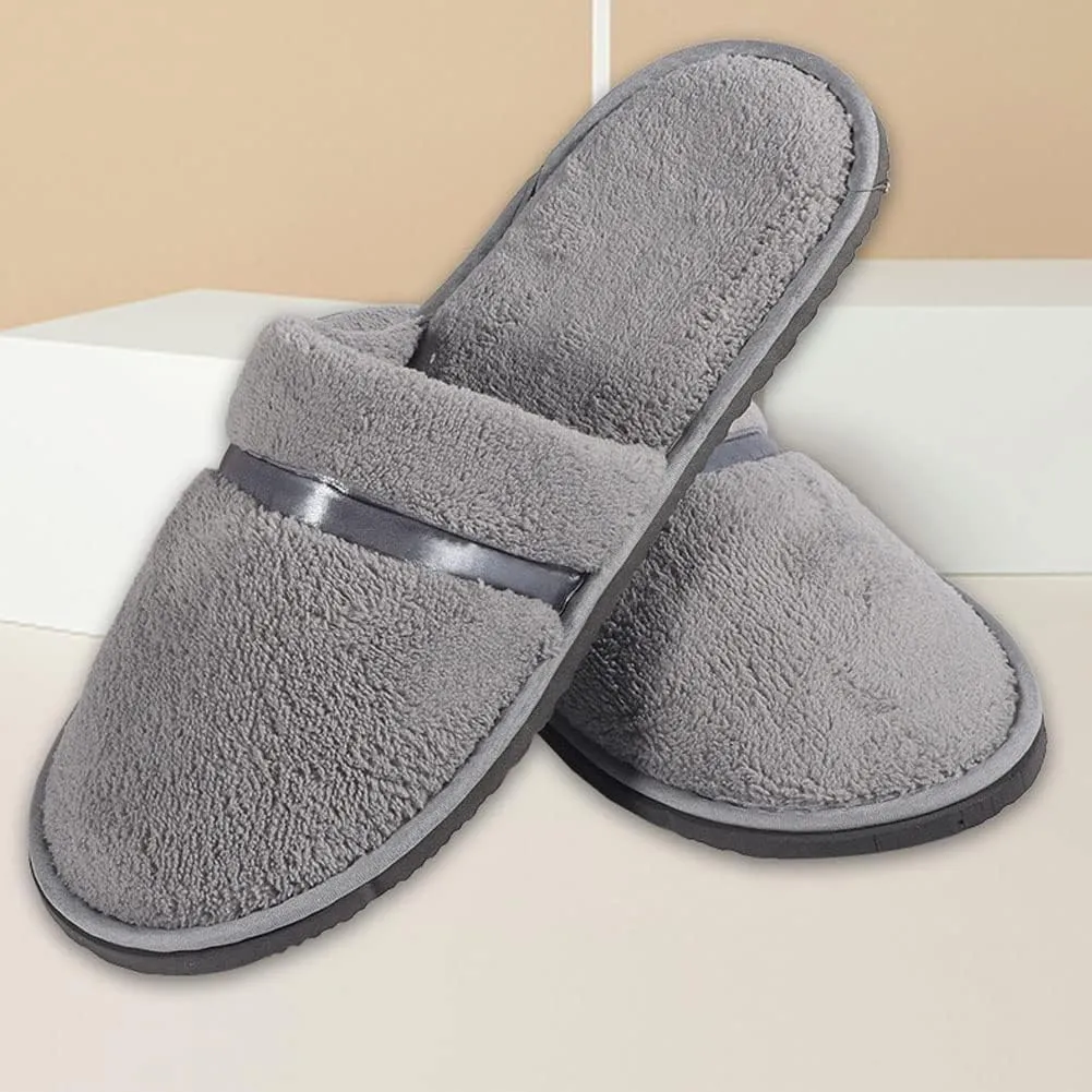 6 Pairs Spa Slippers, Closed Toe House Slipper for Guest Non Slip Disposable Indoor Slippers, Washable Reusable, Bulk Slipper Pack for Indoor,Spa, Wedding, Travel, Party