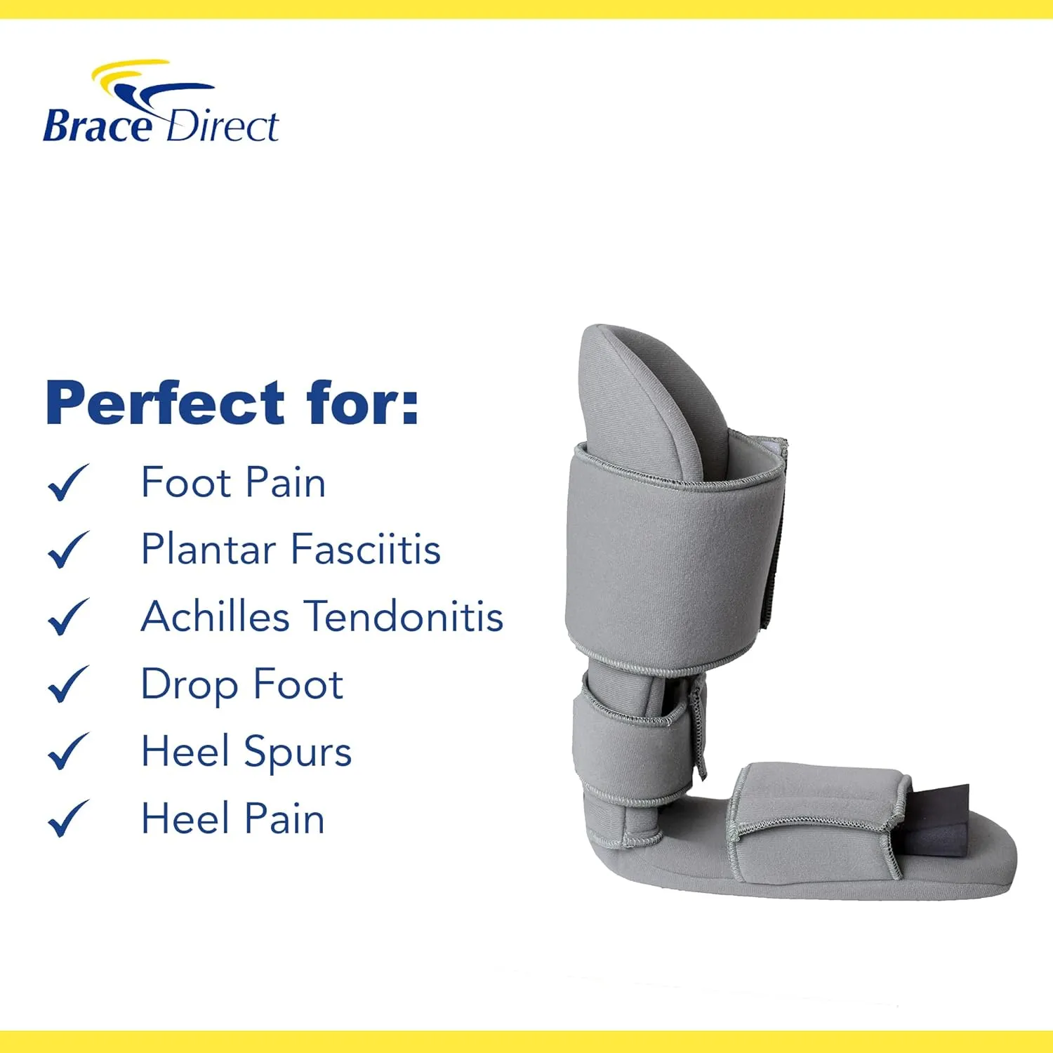 90 Degree Night Splint Sleeping Boot – Stretch Support for Plantar Fasciitis, Drop Foot, Achilles Tendonitis & Heel Pain PDAC L4396/L4397 – Large (US Shoe Men 10.5-12.5 / Women
