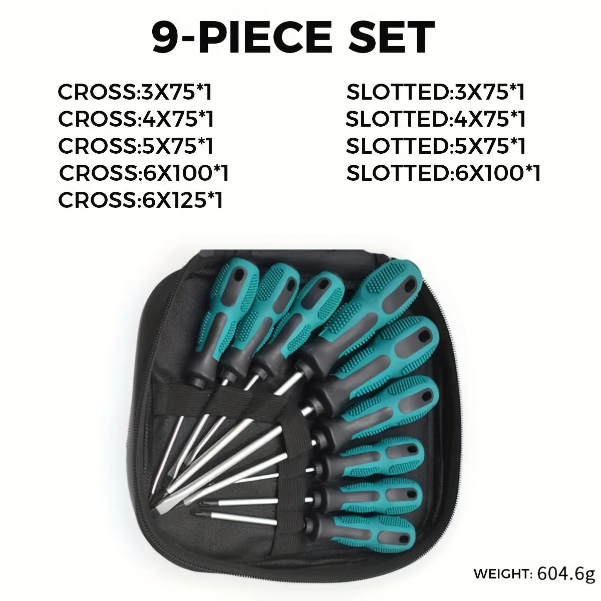 9Pcs ABS Non-Slip Screwdriver Set