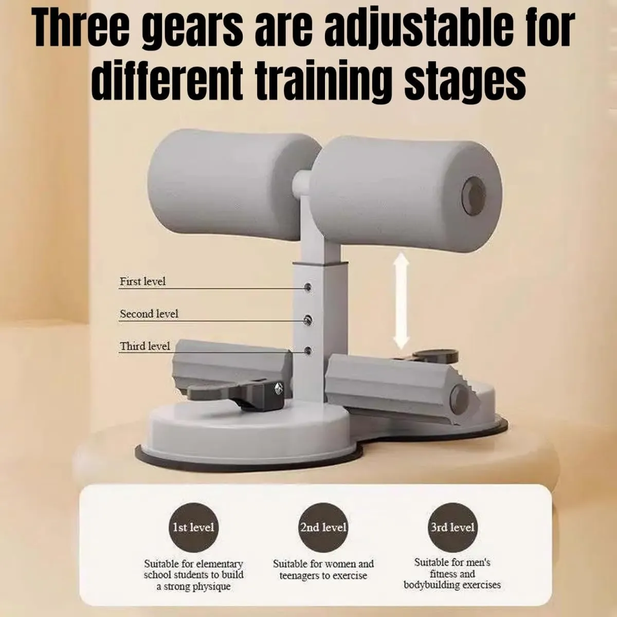 Ab Training Auxiliary Device, Portable Sit Up Bar Floor Abs Master Assistant Device, Double Suction Cups Multi-functional Adjustable Ab Trainer Equipment