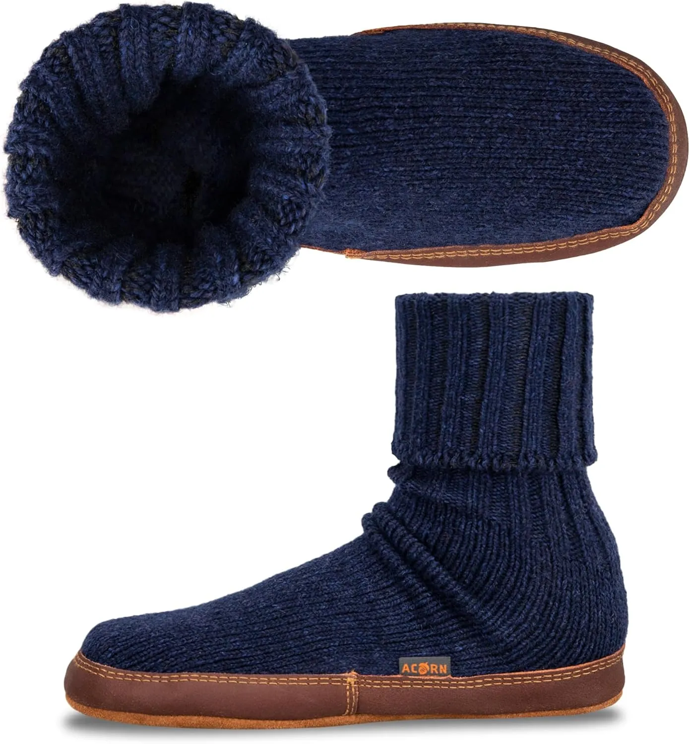 Acorn Mens and Womens Original Slipper Socks - Cloud Cushion, Ragg Wool, Moisture-Wicking, Suede Sole