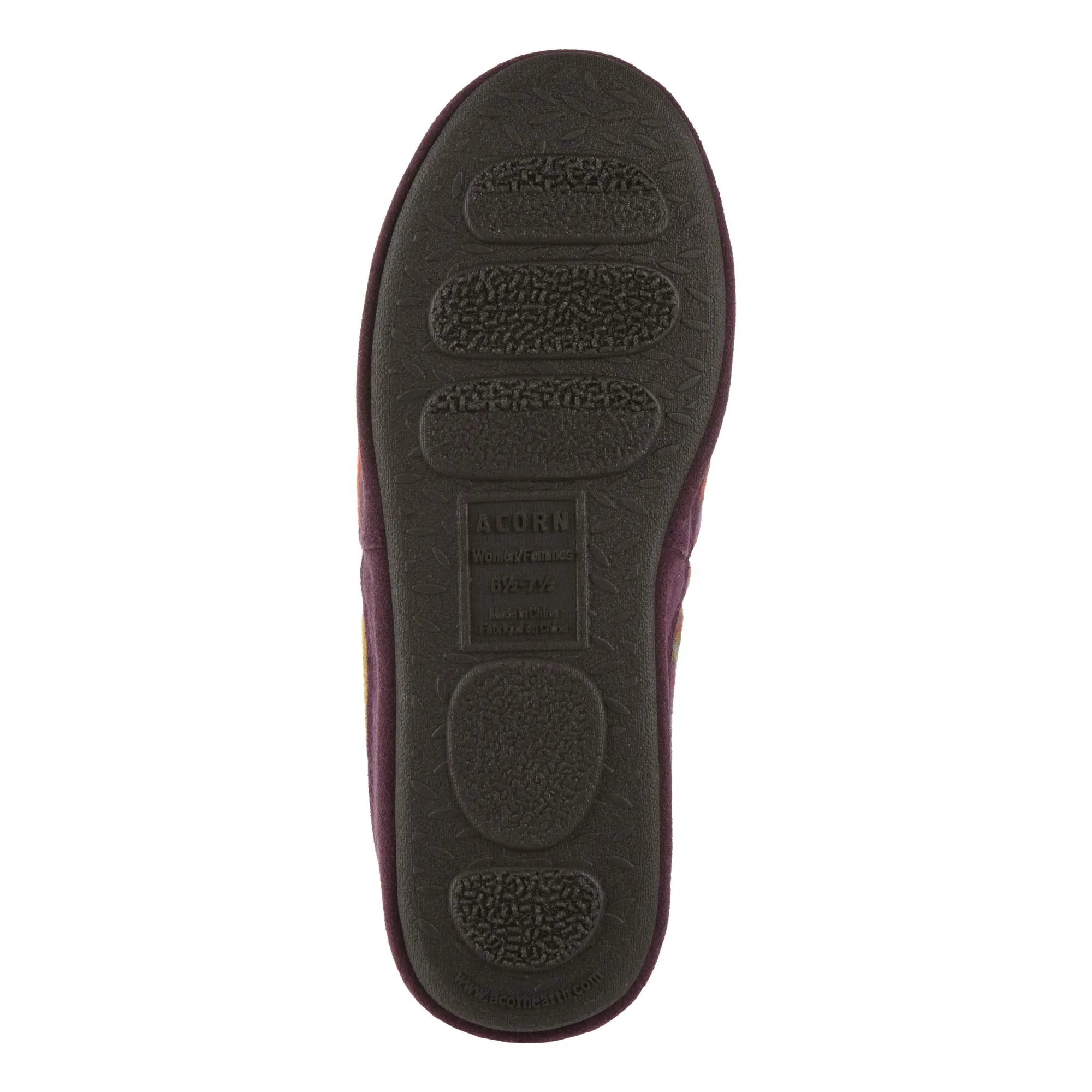 Acorn Women's Slipper with Berber Lining, Suede Siding and Durable Non-Slip Indoor/Outdoor Sole, Chocolate, 5-6