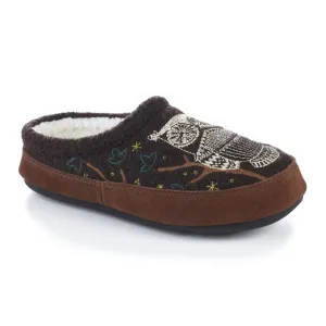 Acorn Women's Slipper with Berber Lining, Suede Siding and Durable Non-Slip Indoor/Outdoor Sole, Chocolate, 5-6