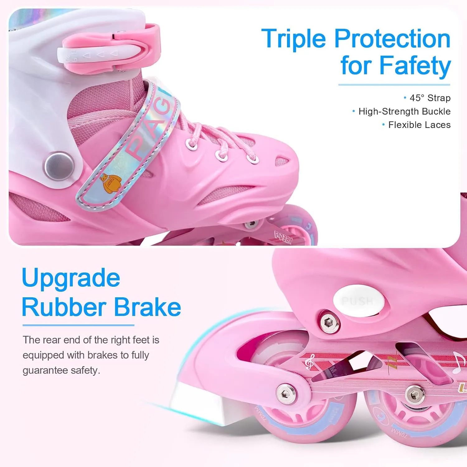 Adjustable Inline Skates for Boys Girls, Roller Single Flash Blades Skates for Kids Women Men Size Beginners Outdoor and Indoor…