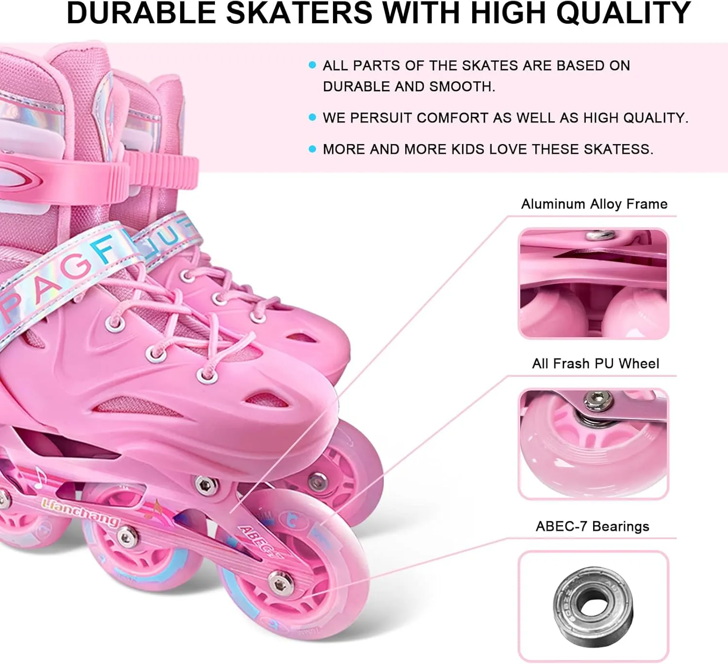 Adjustable Inline Skates for Boys Girls, Roller Single Flash Blades Skates for Kids Women Men Size Beginners Outdoor and Indoor…