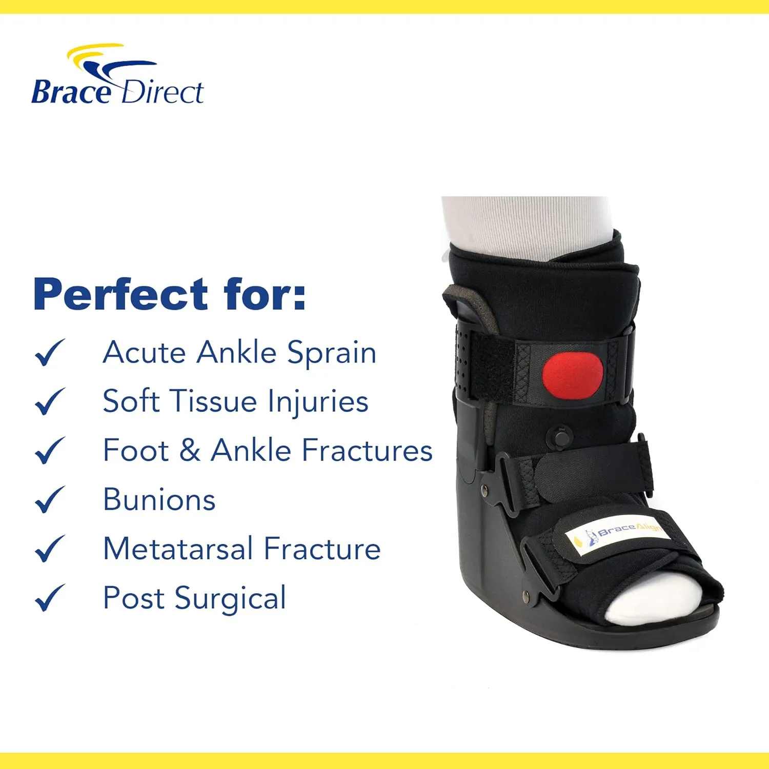 Air CAM Walker Fracture Boot – Short Medical Walking Boot for Foot & Ankle Injury Recovery (PDAC L4360/L4361), Size L (US Shoe Men 11-12.5 / Women 12-13.5)