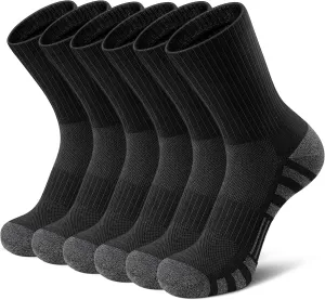 Airacker Athletic Socks Sport Running Calf Socks Performance Cushioned Breathable Crew Socks for Men Women(6 Pairs)