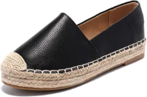 Alexis Leroy Women Closed Toe Slip On Casual Espadrilles Loafer Flat Comfort Shoes