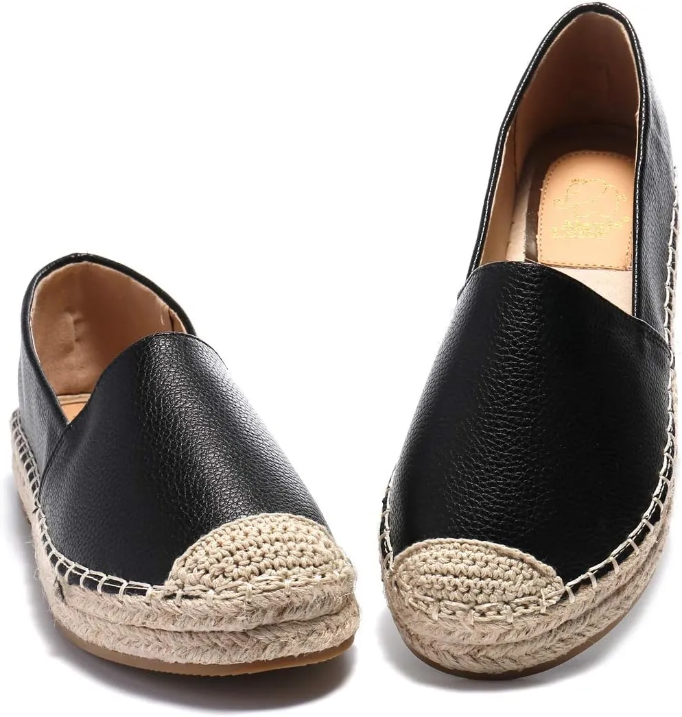 Alexis Leroy Women Closed Toe Slip On Casual Espadrilles Loafer Flat Comfort Shoes