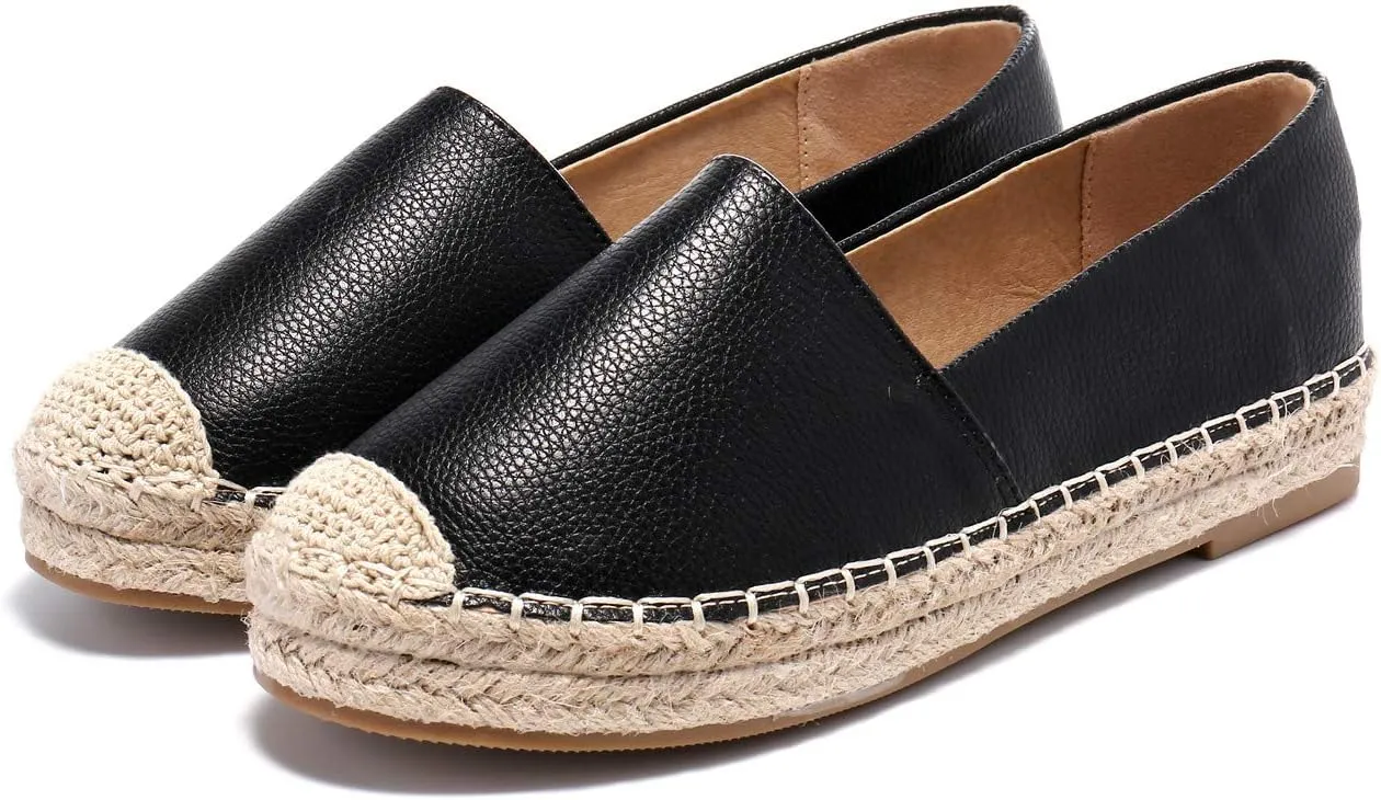 Alexis Leroy Women Closed Toe Slip On Casual Espadrilles Loafer Flat Comfort Shoes