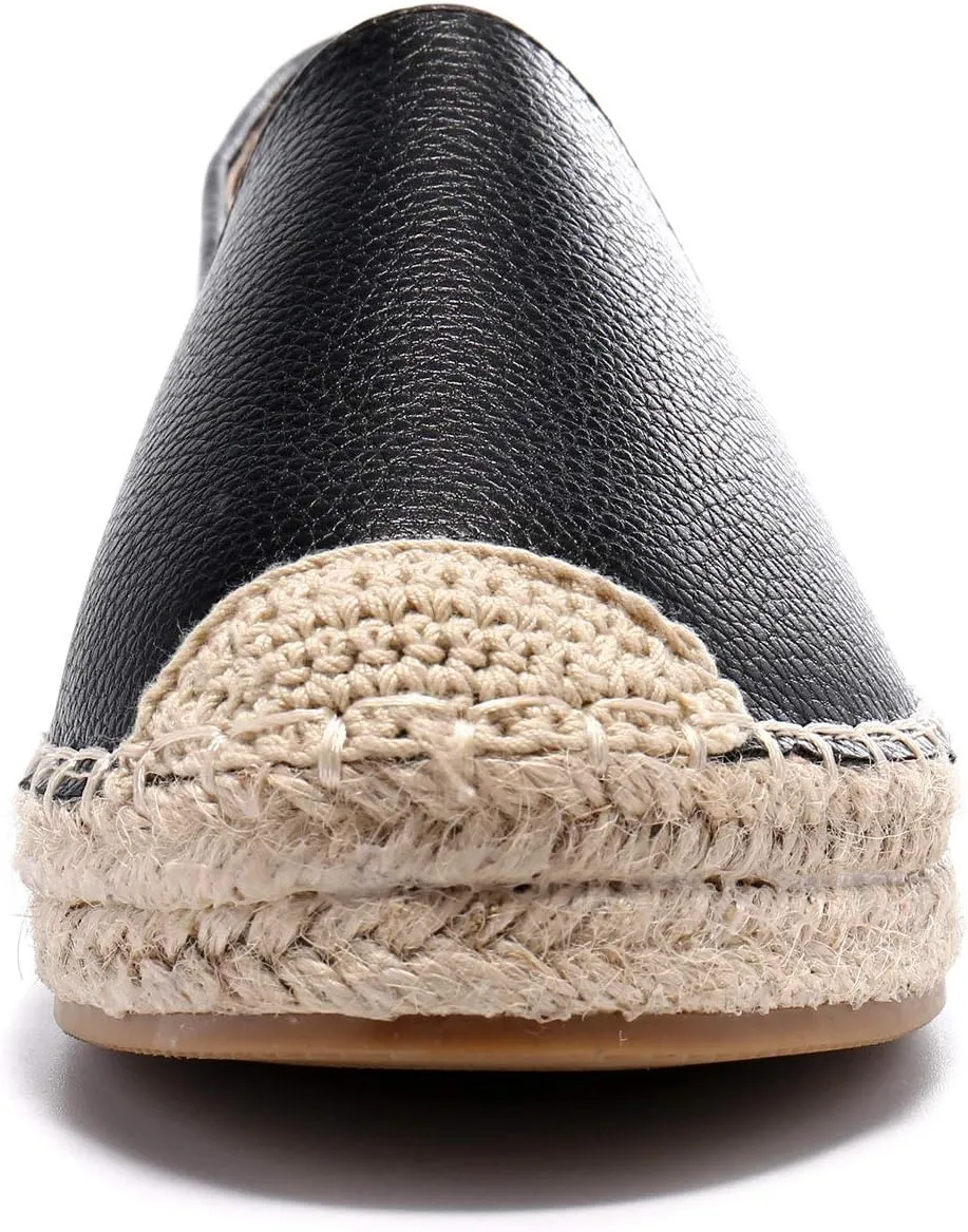 Alexis Leroy Women Closed Toe Slip On Casual Espadrilles Loafer Flat Comfort Shoes