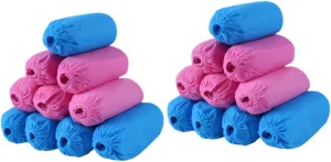 Alipis 100pcs Disposable Shoes Cover Elastic Band Breathable Nonwoven Fabric for Home Kitchen Traveling Camping