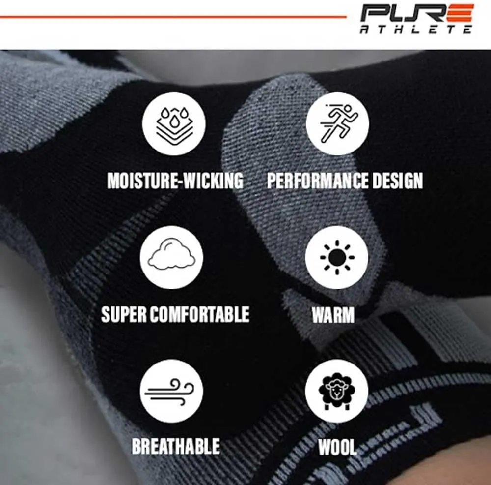 Alpaca Wool Ski Socks - Made in USA, Winter Weather Lightweight Skiing and Hunting Socks for Men and Women