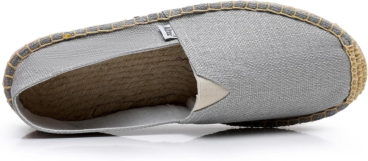 Altxic Men's Closed Toe Comfortable Canvas Slip on Flat Espadrilles
