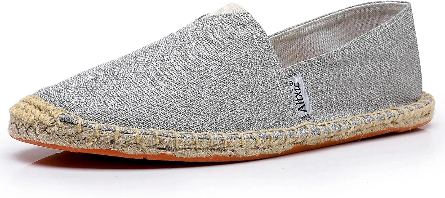 Altxic Men's Closed Toe Comfortable Canvas Slip on Flat Espadrilles