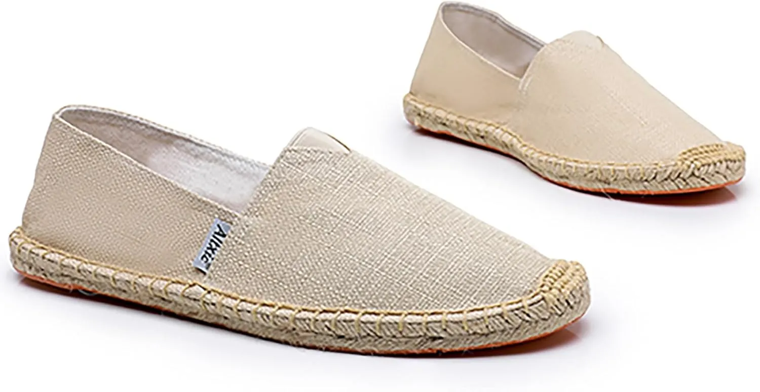 Altxic Men's Closed Toe Comfortable Canvas Slip on Flat Espadrilles
