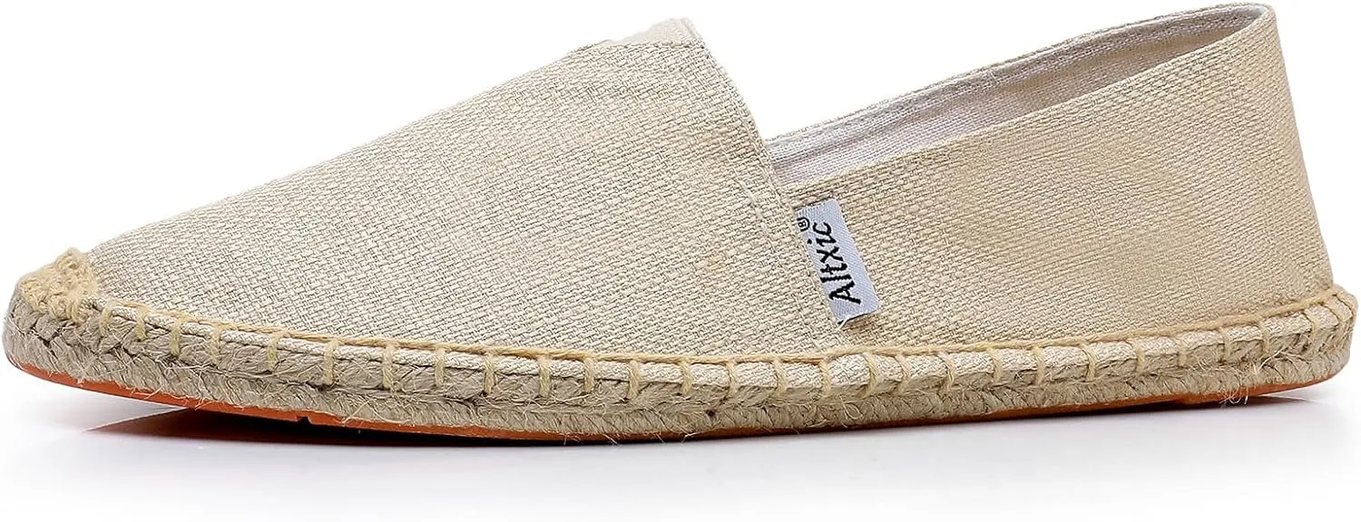 Altxic Men's Closed Toe Comfortable Canvas Slip on Flat Espadrilles