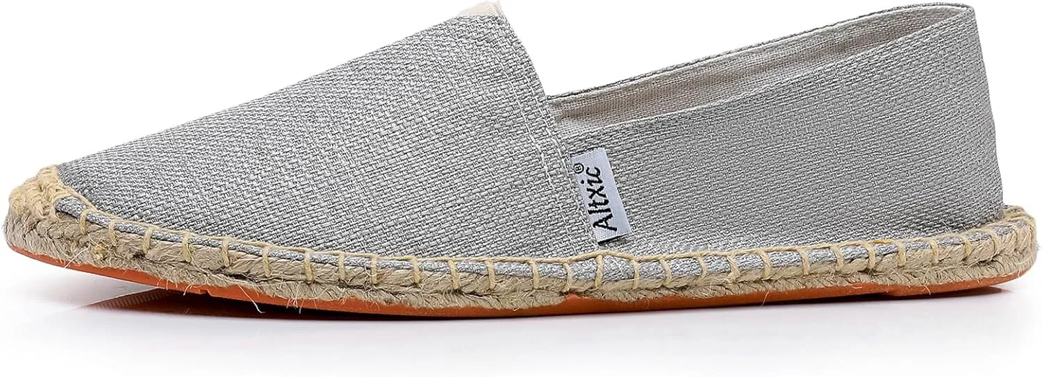 Altxic Men's Closed Toe Comfortable Canvas Slip on Flat Espadrilles