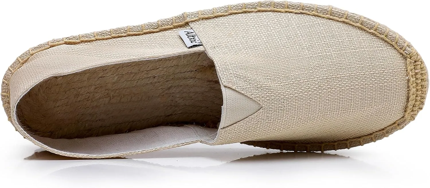 Altxic Men's Closed Toe Comfortable Canvas Slip on Flat Espadrilles