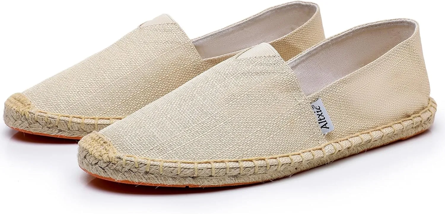 Altxic Men's Closed Toe Comfortable Canvas Slip on Flat Espadrilles