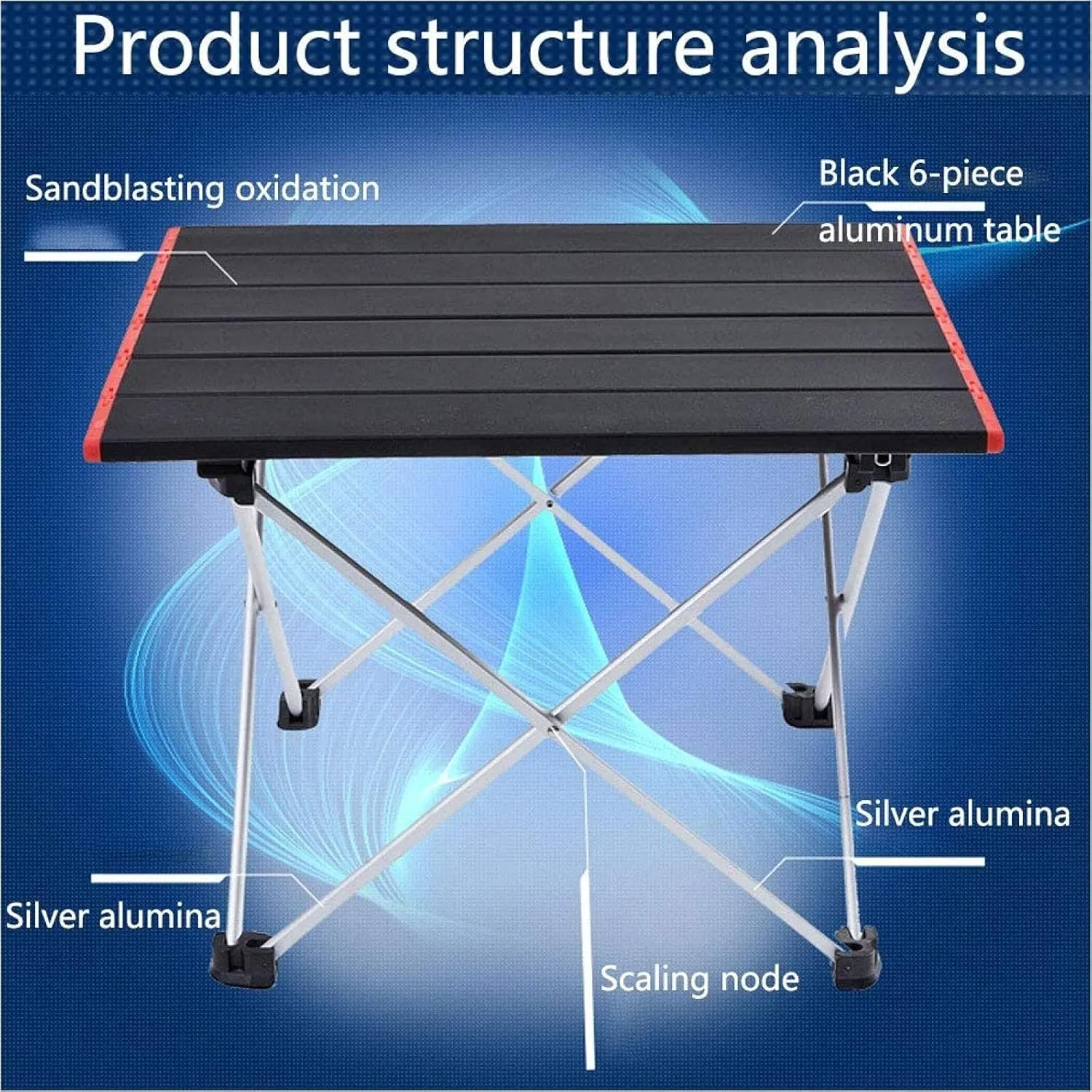 Aluminum Folding Camping Table, Ultralight Portable Compact Garden Table with Carry Bag for Outdoor Picnic Barbecue Beach,Yellow