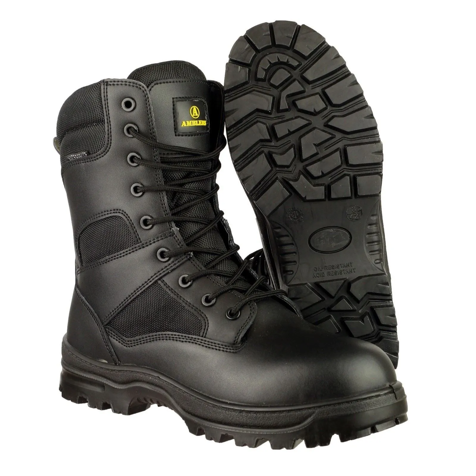 Amblers Safety Combat Leather Black Safety Boots