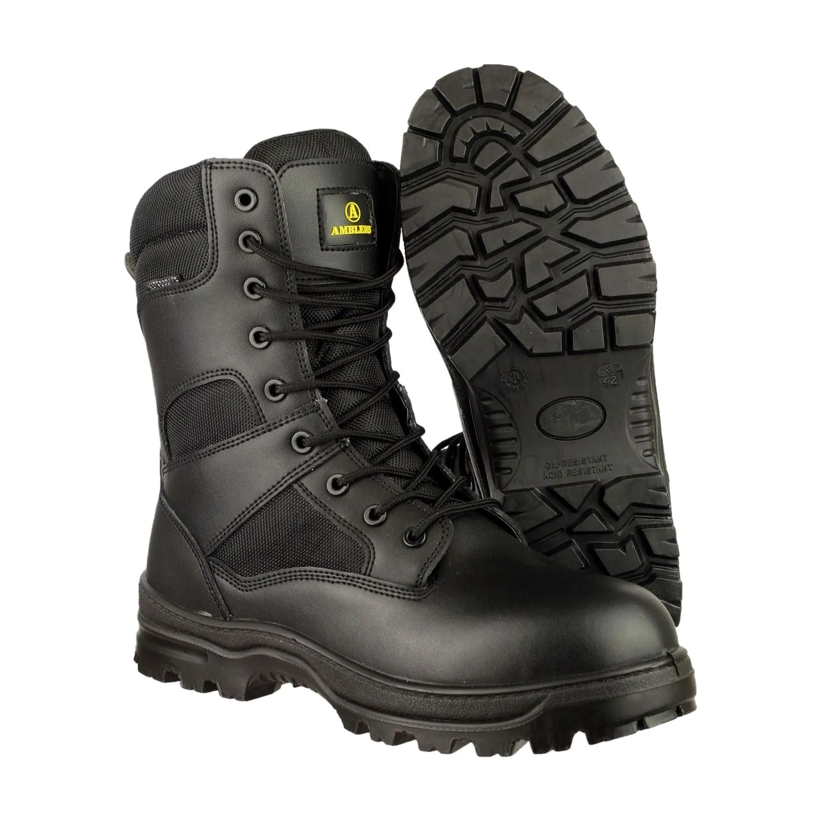 Amblers Safety Combat Leather Black Safety Boots