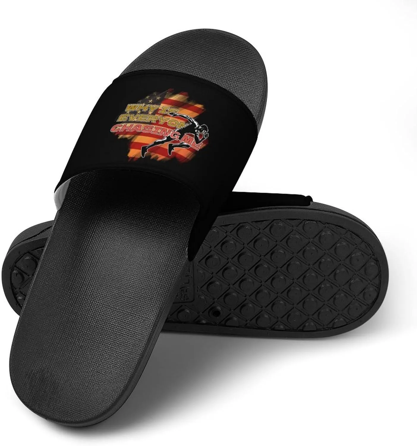 American Flag Track And Field Slippers Shower Slipper In-Door Slipper Quick Drying Non-Slip Bathroom Pool Woman Man PVC