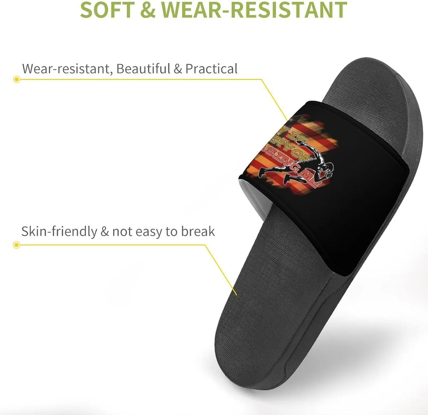 American Flag Track And Field Slippers Shower Slipper In-Door Slipper Quick Drying Non-Slip Bathroom Pool Woman Man PVC