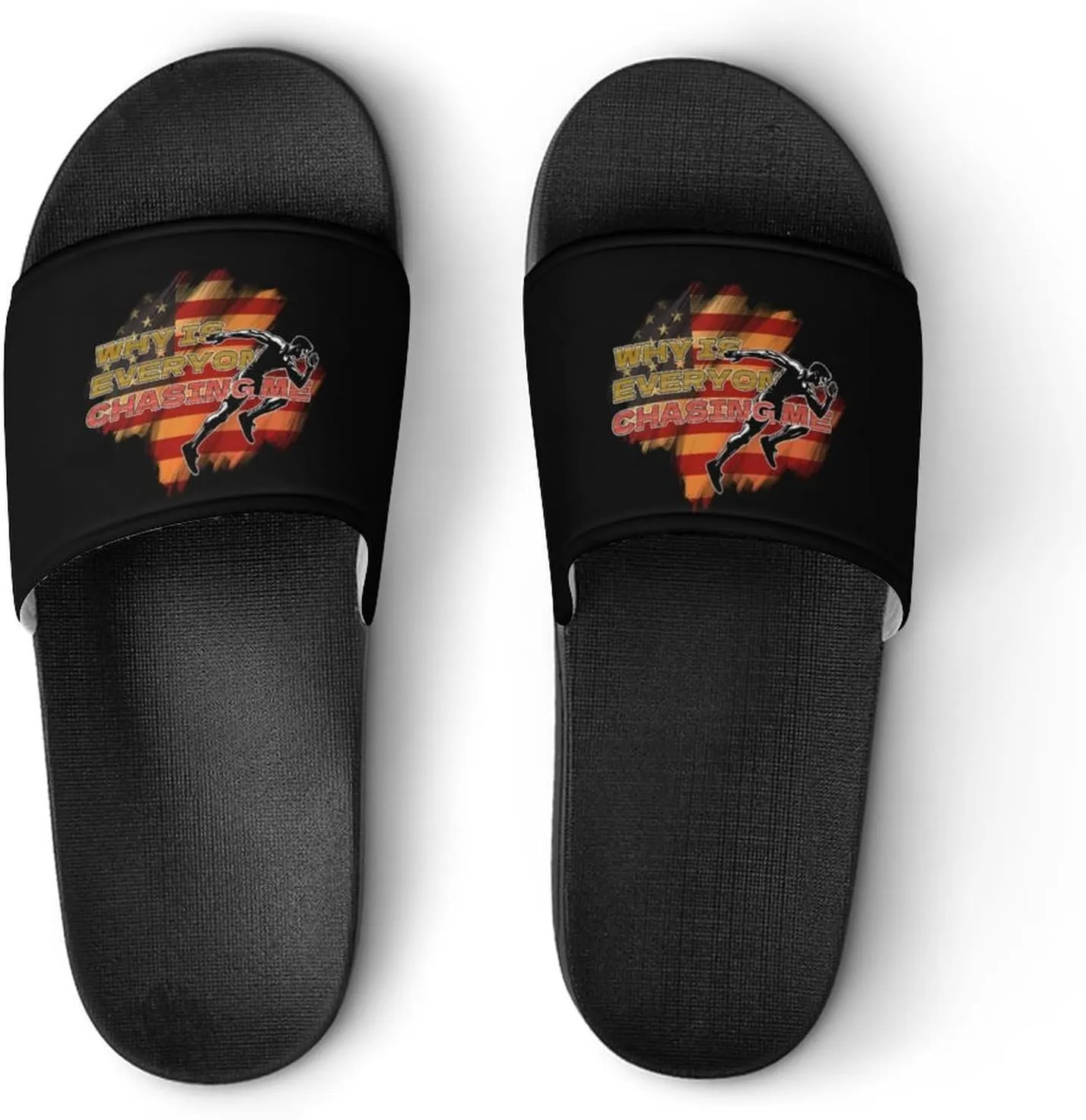 American Flag Track And Field Slippers Shower Slipper In-Door Slipper Quick Drying Non-Slip Bathroom Pool Woman Man PVC