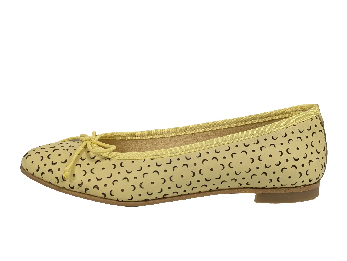 Andanines  Yellow Perforated Ballet Flat 251351