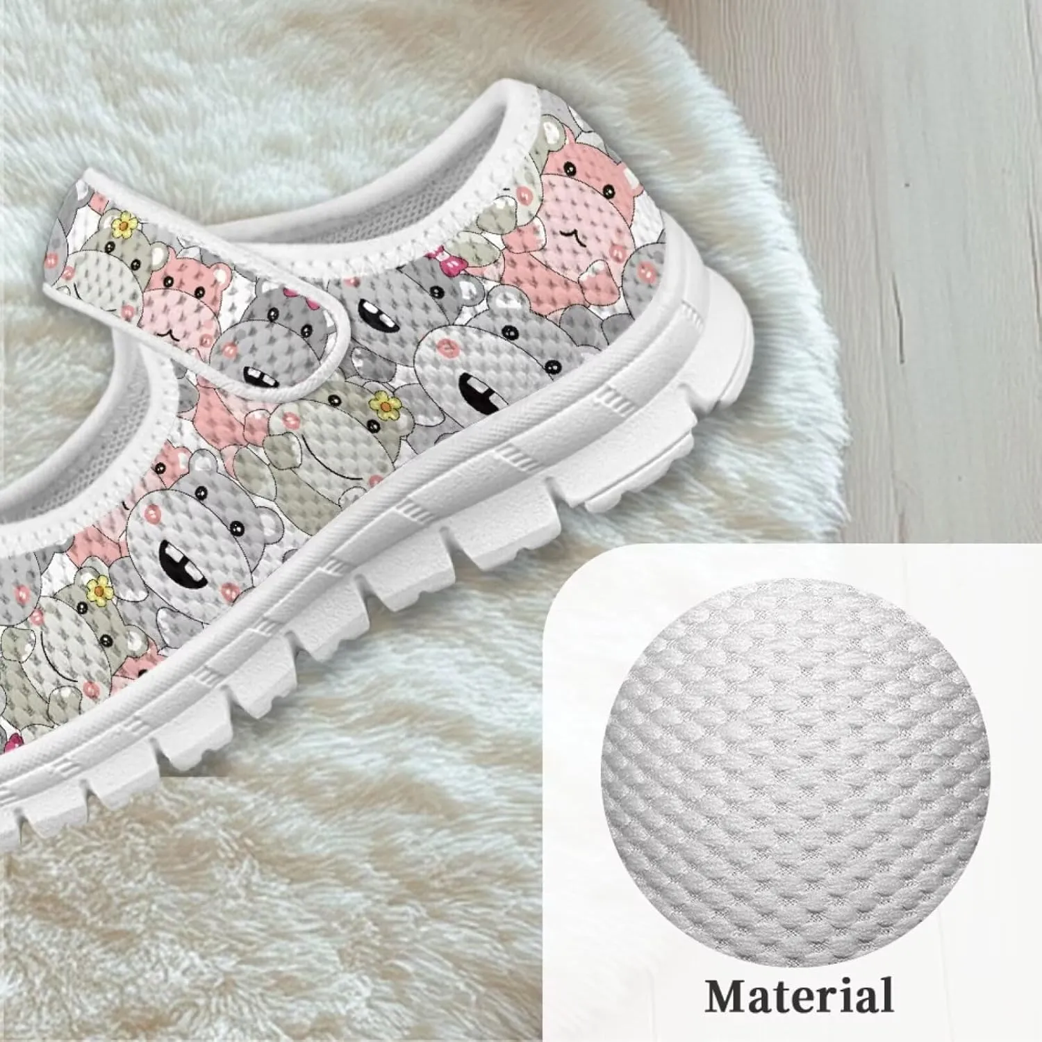 Animal Print Mary Jane for Girls Slip On Casual Outdoor School Sports Shoes Lightweight Flat Walking Sneaker