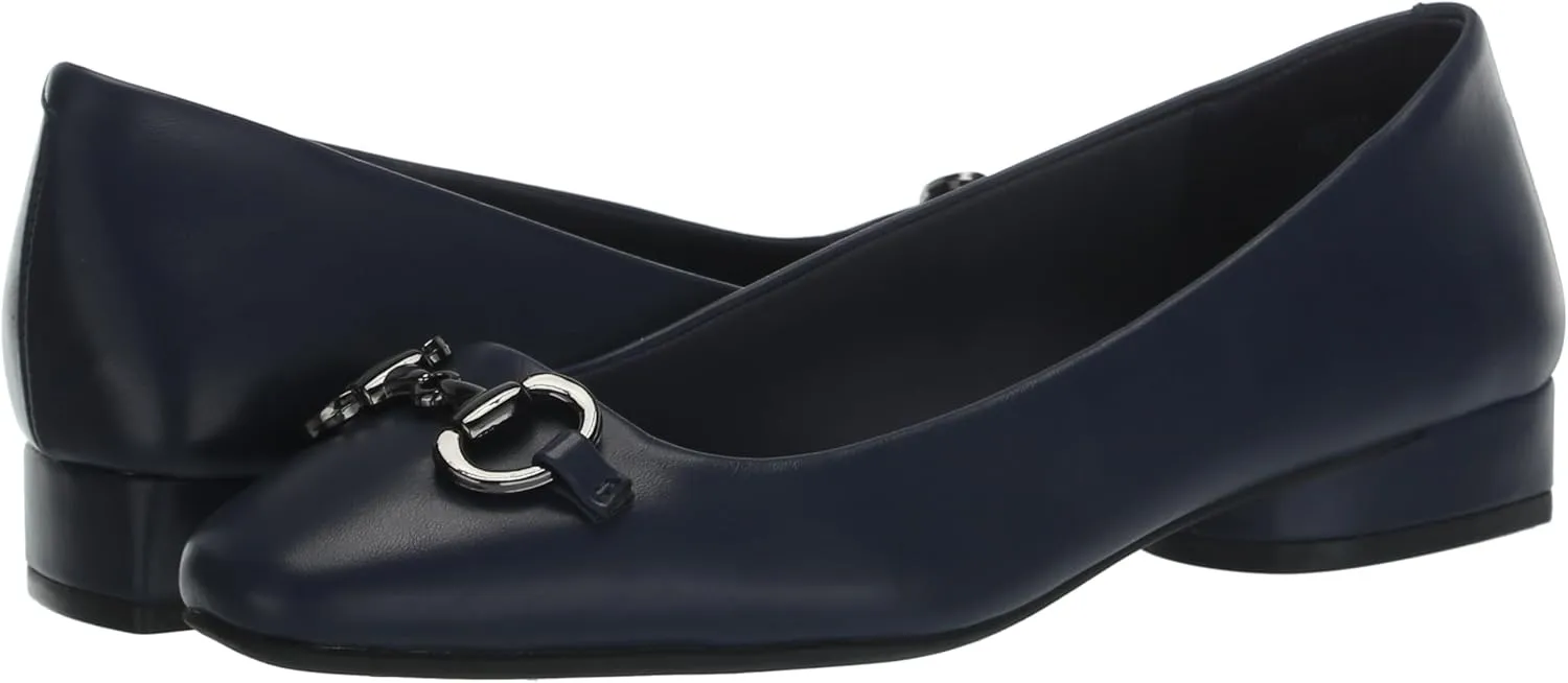 Anne Klein Womens CORA Chain Slip On Loafers