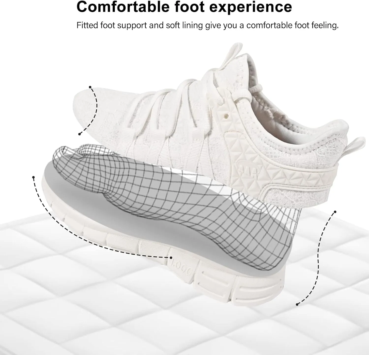 AOE Womens Fashion Walking Running Shoes Ultra Lightweight Breathable Mesh Tennis Shoes Non Slip Athletic Workout Gym Sneakers