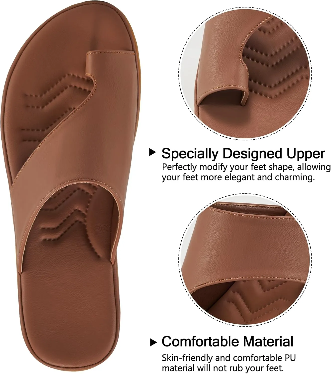 Aomigoct Orthopedic Flat Sandals for Women: Dressy Summer Flats Womens Sandals Comfortable Slip On Beach Walking Shoes