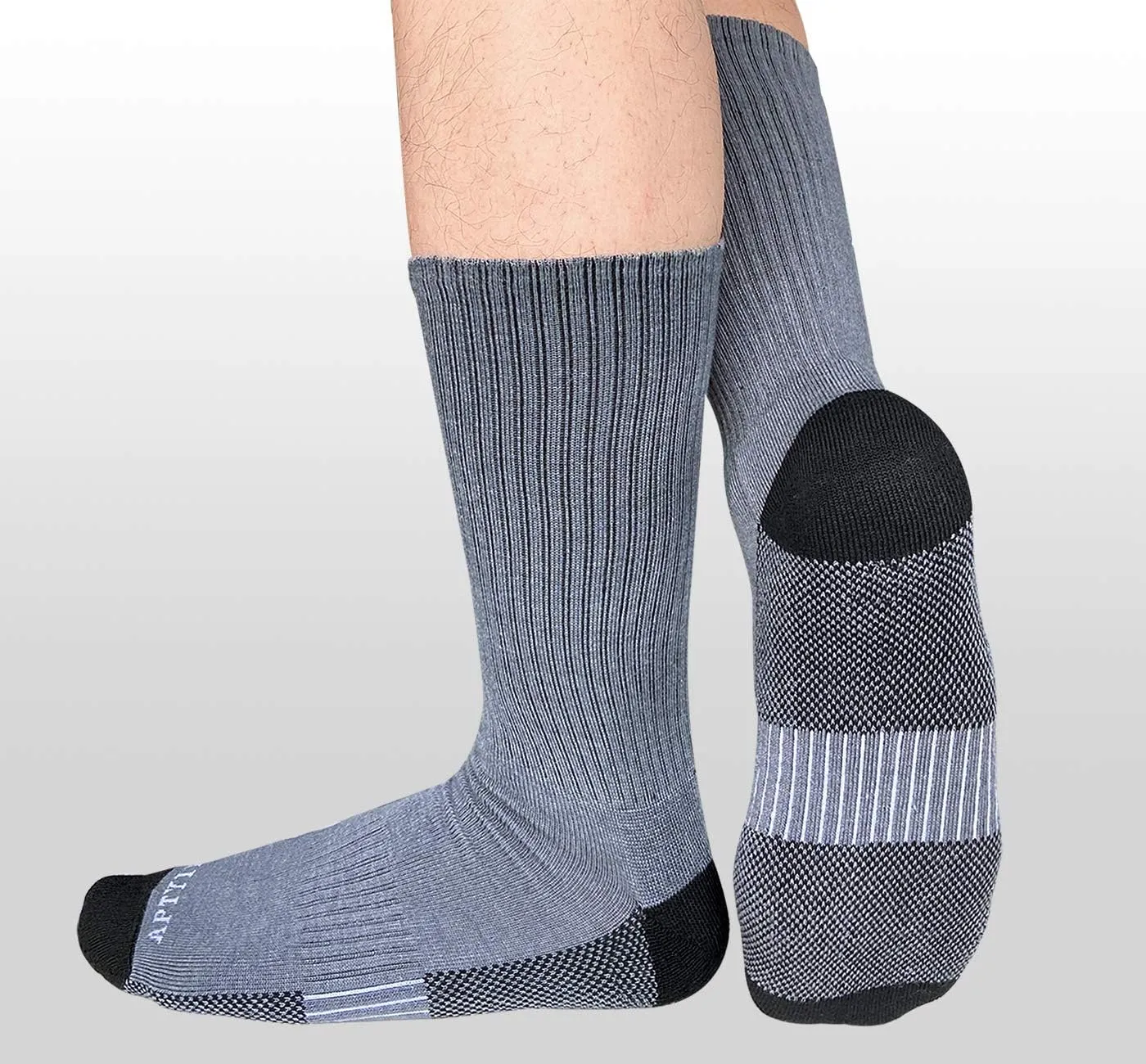 APTYID Men's Moisture Wicking Cushioned Crew Work Boot Socks (4-6 Pairs)