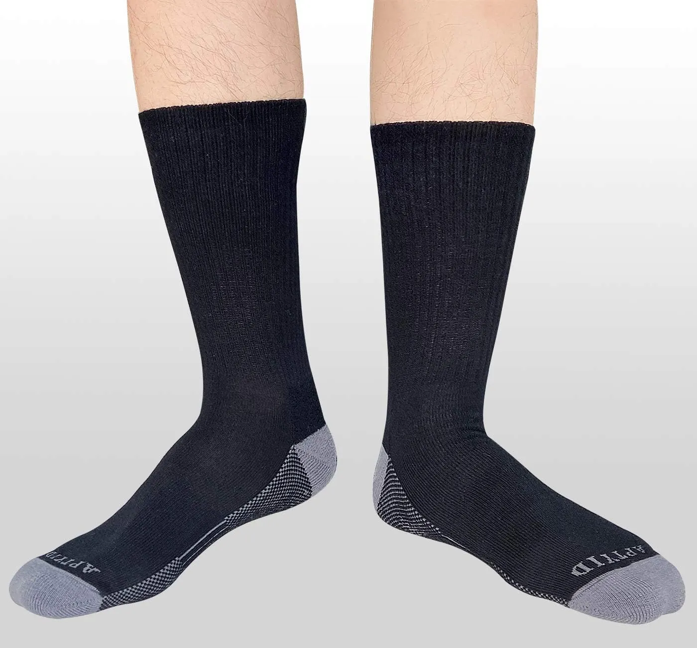 APTYID Men's Moisture Wicking Cushioned Crew Work Boot Socks (4-6 Pairs)