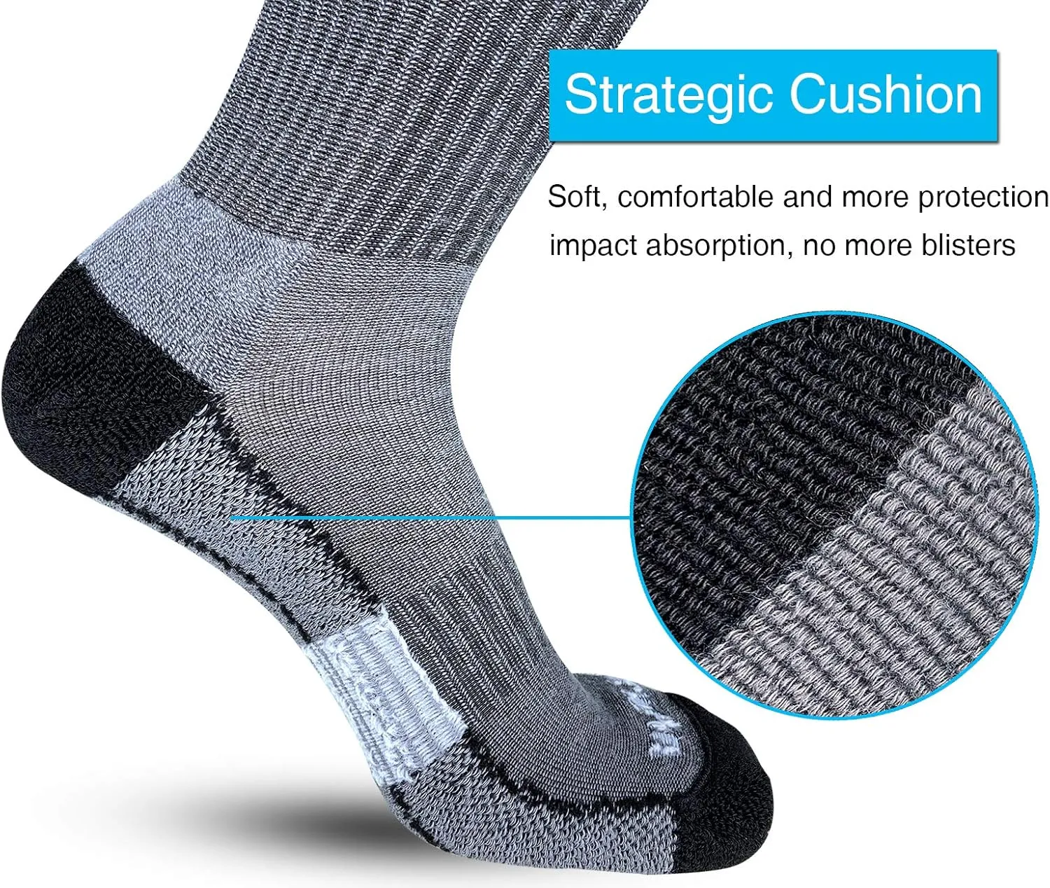 APTYID Men's Moisture Wicking Cushioned Crew Work Boot Socks (4-6 Pairs)