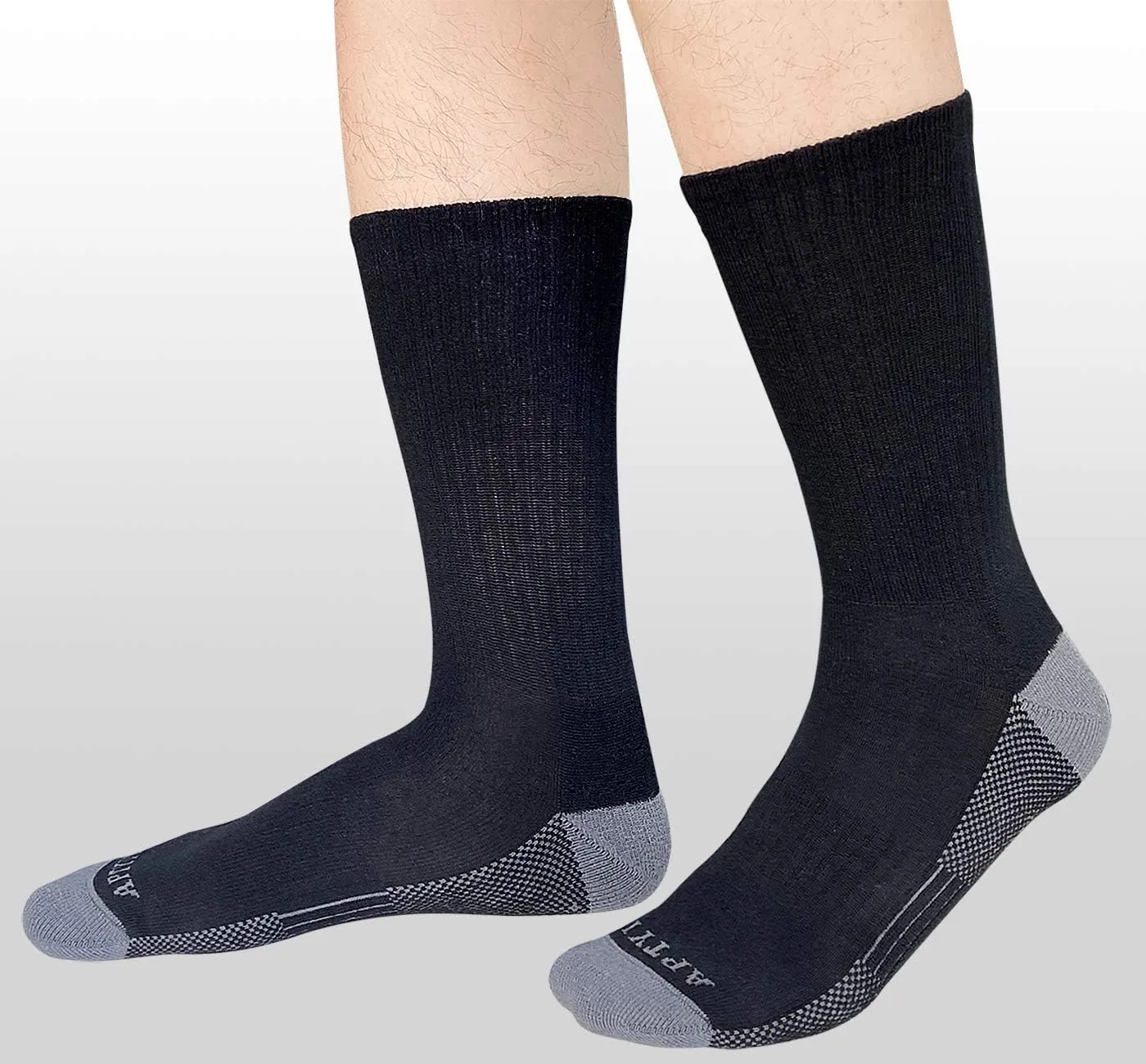 APTYID Men's Moisture Wicking Cushioned Crew Work Boot Socks (4-6 Pairs)