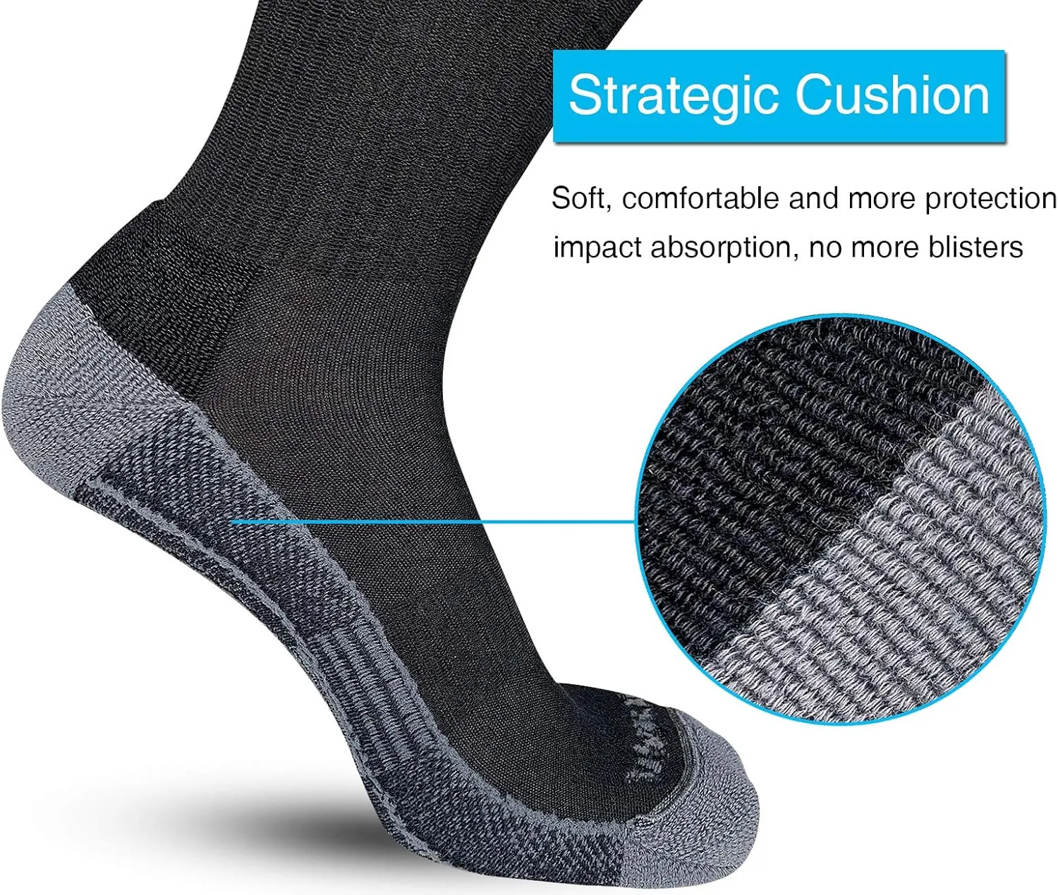 APTYID Men's Moisture Wicking Cushioned Crew Work Boot Socks (4-6 Pairs)